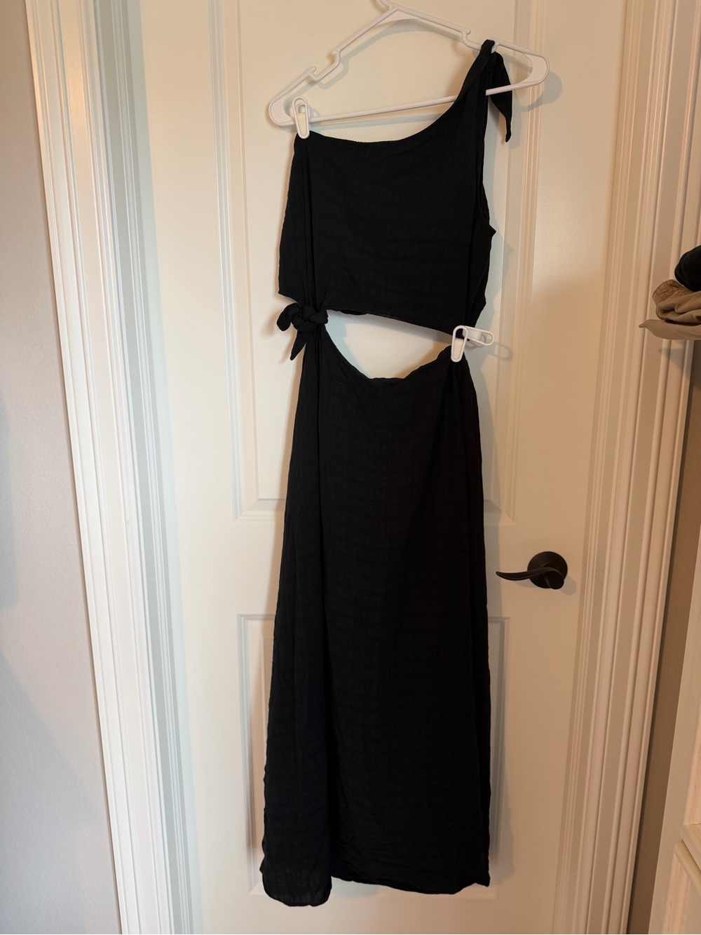 American Eagle Outfitters One-Shoulder Black Cutout Maxi Dress